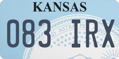 KS license plate 083IRX