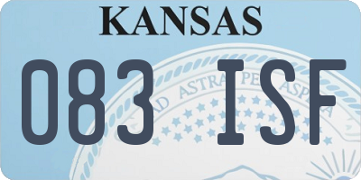 KS license plate 083ISF