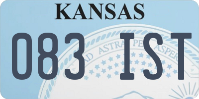 KS license plate 083IST