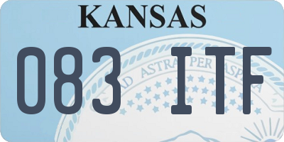 KS license plate 083ITF