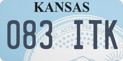 KS license plate 083ITK