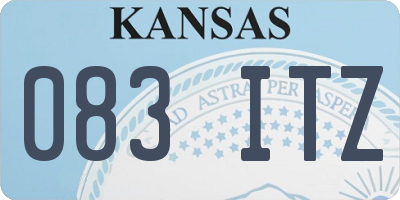KS license plate 083ITZ