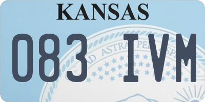 KS license plate 083IVM