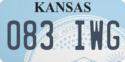 KS license plate 083IWG