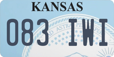 KS license plate 083IWI