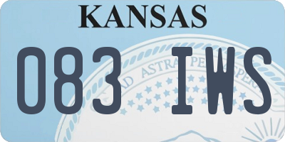 KS license plate 083IWS