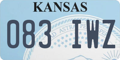 KS license plate 083IWZ