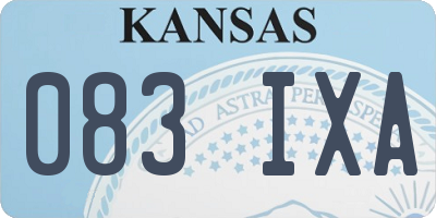 KS license plate 083IXA