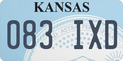 KS license plate 083IXD