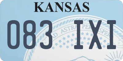 KS license plate 083IXI