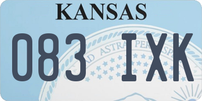 KS license plate 083IXK