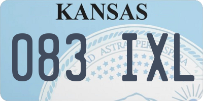 KS license plate 083IXL