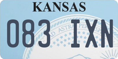 KS license plate 083IXN