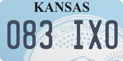 KS license plate 083IXO