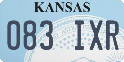 KS license plate 083IXR