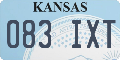 KS license plate 083IXT