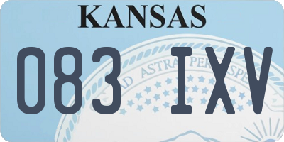 KS license plate 083IXV