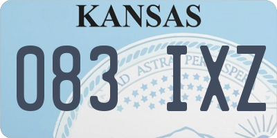 KS license plate 083IXZ