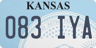 KS license plate 083IYA