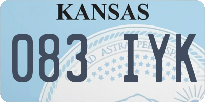 KS license plate 083IYK