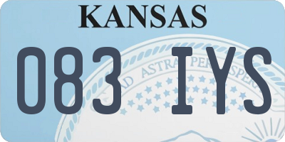 KS license plate 083IYS
