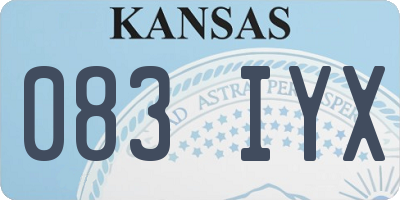 KS license plate 083IYX