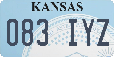 KS license plate 083IYZ
