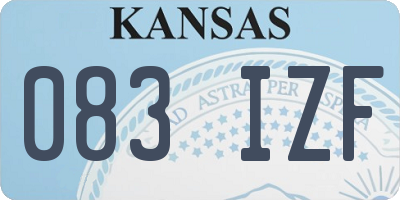 KS license plate 083IZF