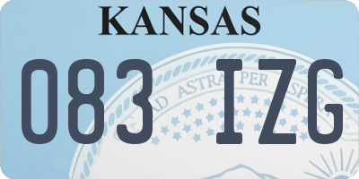 KS license plate 083IZG