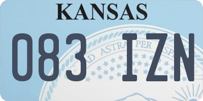 KS license plate 083IZN