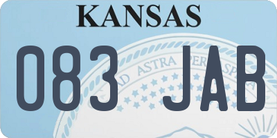 KS license plate 083JAB