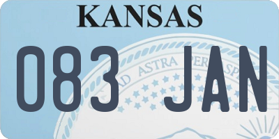 KS license plate 083JAN