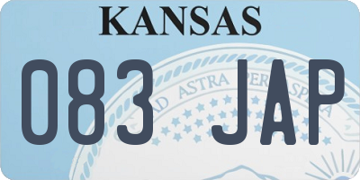 KS license plate 083JAP