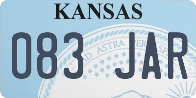KS license plate 083JAR
