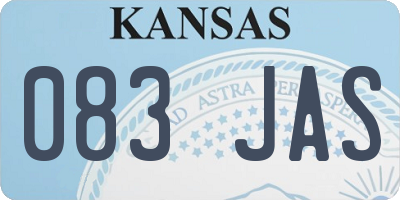 KS license plate 083JAS