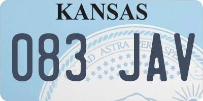 KS license plate 083JAV