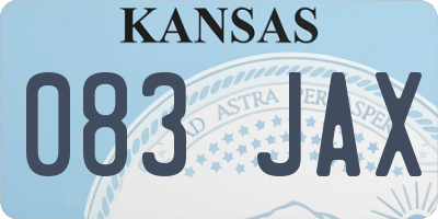 KS license plate 083JAX