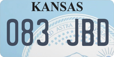 KS license plate 083JBD