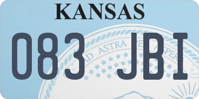 KS license plate 083JBI