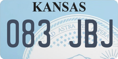 KS license plate 083JBJ