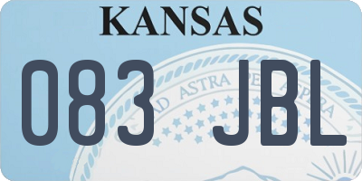 KS license plate 083JBL