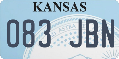KS license plate 083JBN