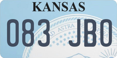 KS license plate 083JBO