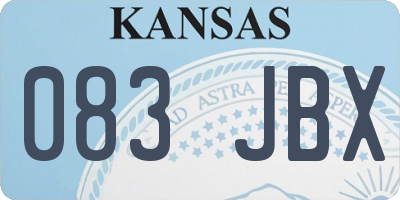 KS license plate 083JBX