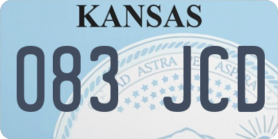 KS license plate 083JCD
