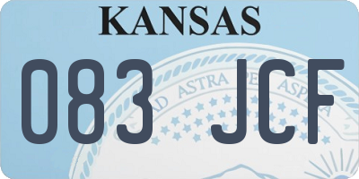 KS license plate 083JCF