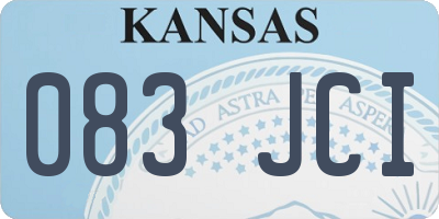 KS license plate 083JCI