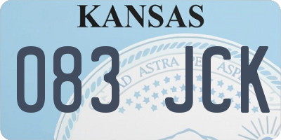 KS license plate 083JCK