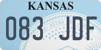 KS license plate 083JDF