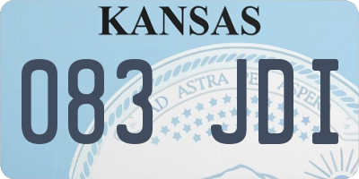 KS license plate 083JDI